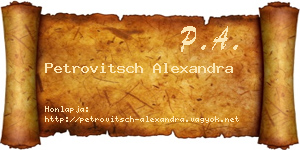 Petrovitsch Alexandra névjegykártya